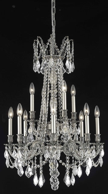 ZC121-9212D24PW/EC By Regency Lighting Rosalia Collection 12 Light Chandeliers Pewter Finish