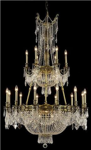 C121-9327G41AB/RC By Elegant Lighting Esperanza Collection 27 Light Chandeliers Antique Bronze Finish