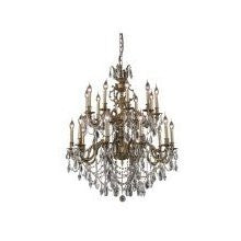 C121-9420G36AB/RC By Elegant Lighting Marseille Collection 20 Lights Chandelier Antique Bronze Finish