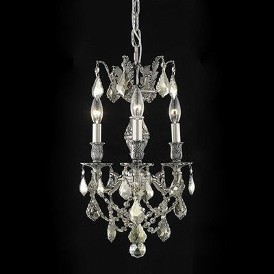 C121-9503D13DB-GS/RC By Elegant Lighting Marseille Collection 3 Lights Chandelier Dark Bronze Finish