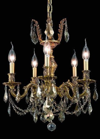 C121-9505D18FG-GT By Regency Lighting-Marseille Collection French Gold Finish 5 Lights Chandelier