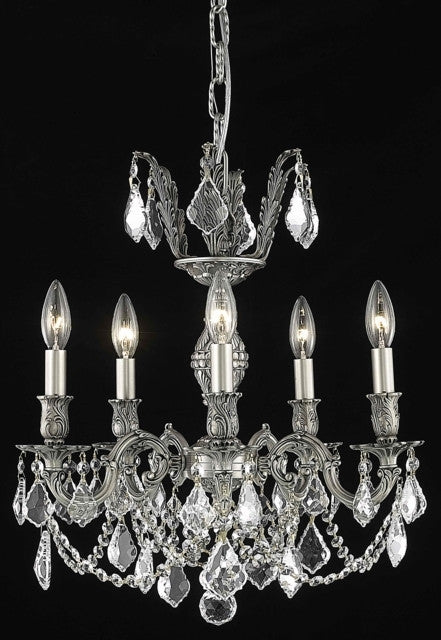 ZC121-9505D18PW/EC By Regency Lighting Marseille Collection 5 Light Chandeliers Pewter Finish