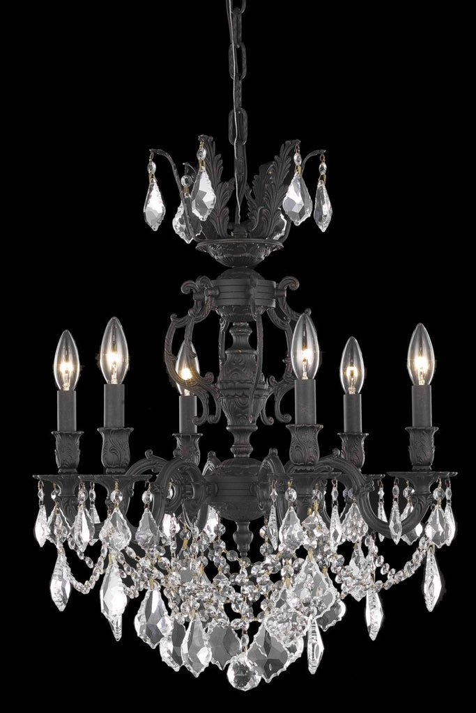 ZC121-9506D20DB/EC By Regency Lighting Marseille Collection 6 Light Chandeliers Dark Bronze Finish