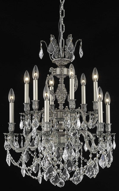 ZC121-9512D24PW/EC By Regency Lighting Marseille Collection 12 Light Chandeliers Pewter Finish