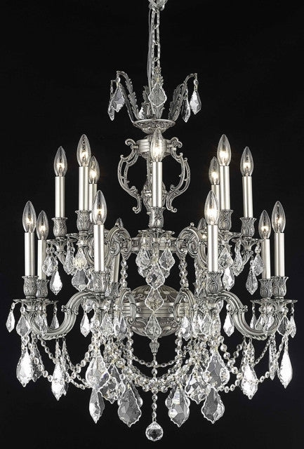 ZC121-9516D28PW/EC By Regency Lighting Marseille Collection 16 Light Chandeliers Pewter Finish