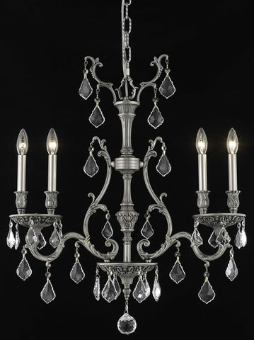 ZC121-9604D26PW/EC By Regency Lighting Monarch Collection 4 Light Chandeliers Pewter Finish