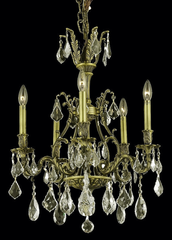 C121-9605D21AB-GS/RC By Elegant Lighting Monarch Collection 5 Light Chandeliers Antique Bronze Finish