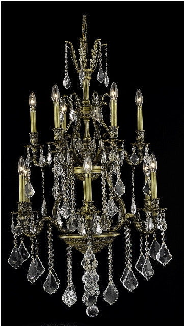 ZC121-9612D27AB/EC By Regency Lighting Monarch Collection 12 Light Chandeliers Antique Bronze Finish