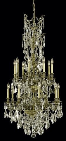 C121-9616D27AB-GS/RC By Elegant Lighting Monarch Collection 16 Light Chandeliers Antique Bronze Finish