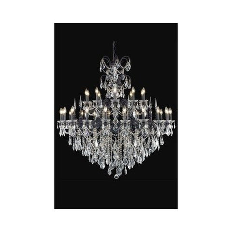 C121-9730G53DB-GT/RC By Elegant Lighting Athena Collection 30 Lights Chandelier Dark Bronze Finish