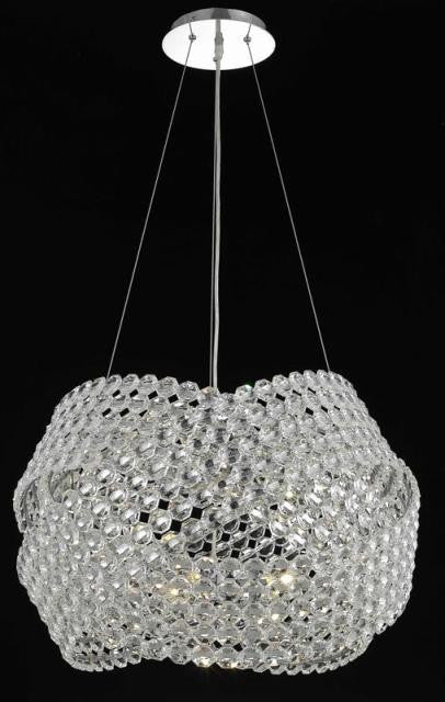 C121-9803D20C/EC By Elegant Lighting Electron Collection 5 Light Chandeliers Chrome Finish