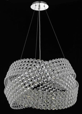 C121-9803D28C/EC By Elegant Lighting Electron Collection 6 Light Chandeliers Chrome Finish