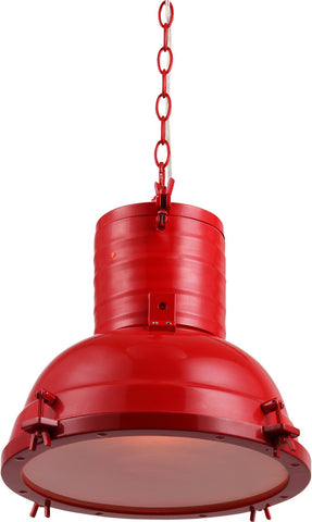 C121-PD1218 By Elegant Lighting - Industrial Collection Red Finish 1 Light Pendant lamp