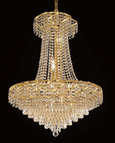 C121-ECA4D26G/RC By Elegant Lighting - Belenus Collection Gold Finish 15 Lights Dining Room