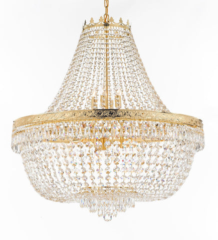 Nail Salon French Empire Crystal Chandelier Chandeliers Lighting - Great for the Dining Room, Foyer, Entryway, Family Room, Bedroom, Living Room and More! H 36" W 36" 25 Lights - A500-H36/CG/4199/25