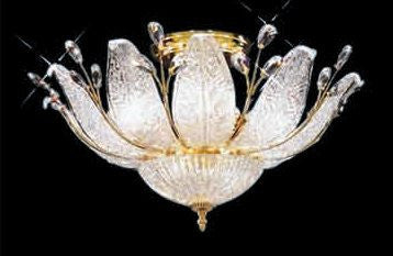 C121-GOLD/2010F/2715 Orchid Collection By Elegant Modern / Contemporary FLUSH/SEMI-FLUSH CHANDELIER Chandeliers, Crystal Chandelier, Crystal Chandeliers, Lighting