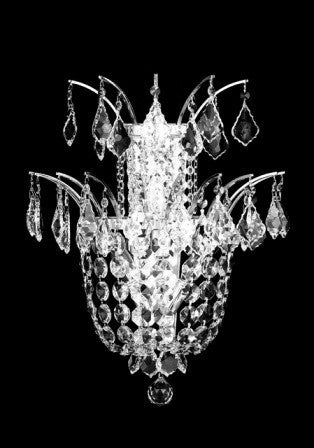 C121-SILVER/5800W/1519 Flora CollectionEmpire Style WALL SCONCE Chandeliers, Crystal Chandelier, Crystal Chandeliers, Lighting