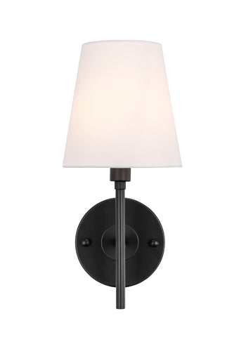 ZC121-LD6183BK - Living District: Cason 1 light Black and White shade wall sconce