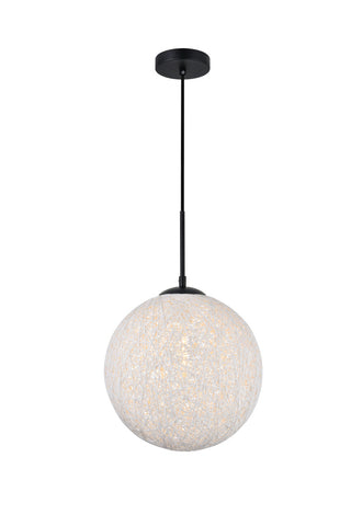 ZC121-LD2234BK - Living District: Malibu 1 Light Black Pendant With Frosted White Glass