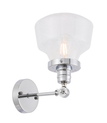 ZC121-LD6235C - Living District: Lyle 1 light Chrome and Clear seeded glass wall sconce