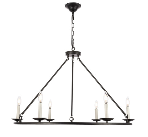 ZC121-LD6010D36BK - Living District: Maine 6 light Black chandelier