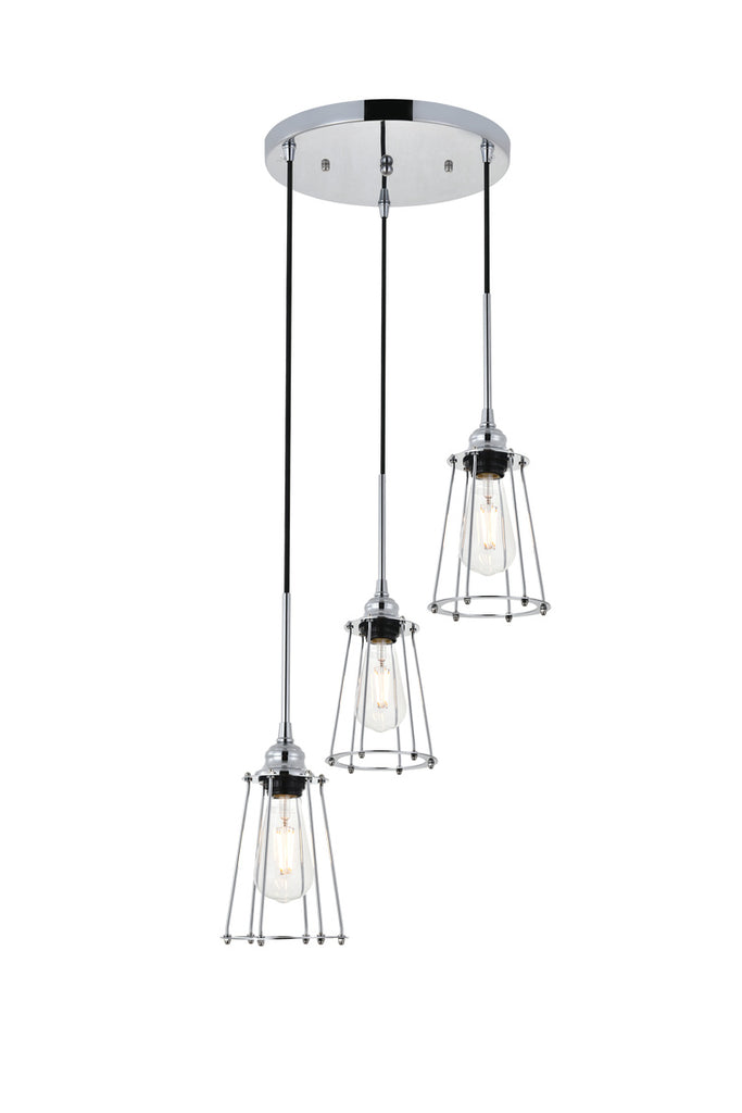 ZC121-LD4047D16C - Living District: Auspice 3 light chrome Pendant