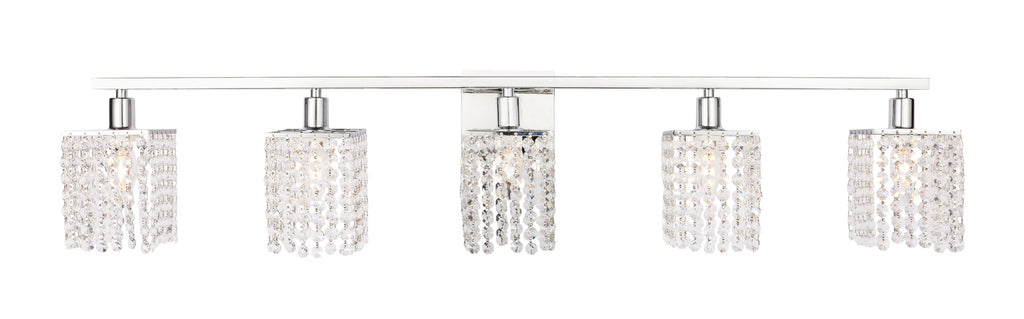 ZC121-LD7015C - Living District: Phineas 5 light Chrome and Clear Crystals wall sconce