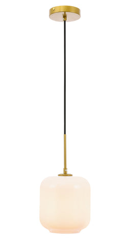 ZC121-LD2273BR - Living District: Collier 1 light Brass and Frosted white glass pendant