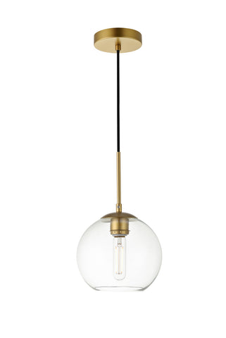 ZC121-LD2206BR - Living District: Baxter 1 Light Brass Pendant With Clear Glass