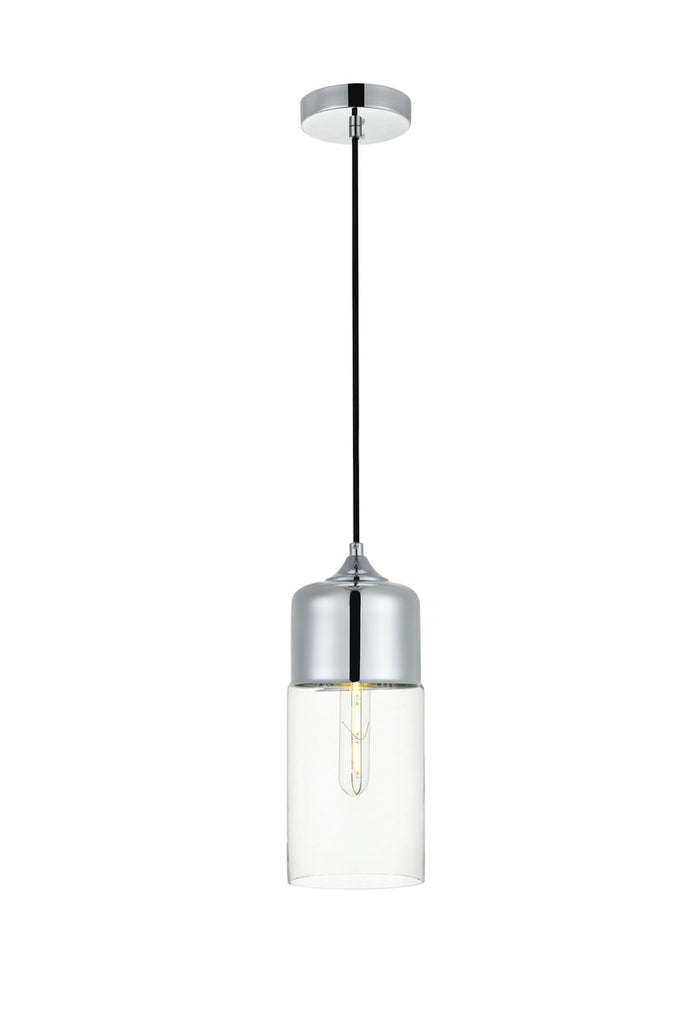 ZC121-LD2240C - Living District: Ashwell 1 Light Chrome Pendant With Clear Glass