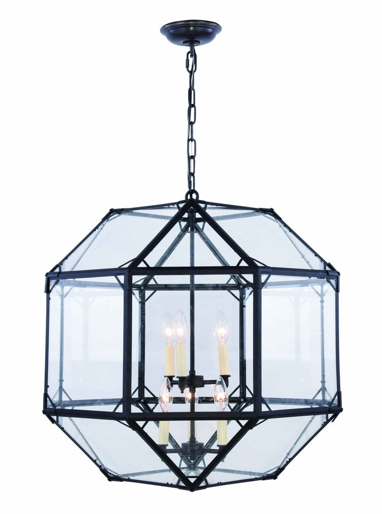 ZC121-1514D24RZ - Urban Classic: Gordon 6 light Rustic Zinc Chandelier