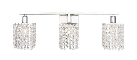 ZC121-LD7011C - Living District: Phineas 3 light Chrome and Clear Crystals wall sconce