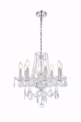 C121-7838D20C/RC - Regency Lighting: Princeton 8 light Chrome Chandelier Clear Royal Cut Crystal