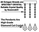 Swarovski Crystal Trimmed Murano Venetian Style Chandelier Crystal Lights Fixture Pendant Ceiling Lamp for Dining Room, Entryway , Living Room w/Large, Luxe Crystals! H25" X W24" w/ White Shades - A46-WHITESHADES/B94/B89/384/5SW